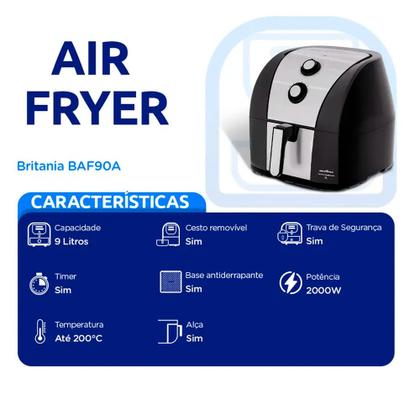 Imagem de Fritadeira Eletrica Air Fryer BAF90A 9L 2000W Britania
