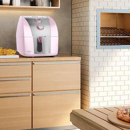 Imagem de Fritadeira Elétrica Air Fryer Britânia Rosa 5,5 Litros Antiaderente Sem Óleo 1500W BAFE53 127V