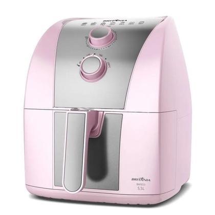 Imagem de Fritadeira Elétrica Air Fryer Britânia Rosa 5,5 Litros Antiaderente Sem Óleo 1500W BAFE53 127V