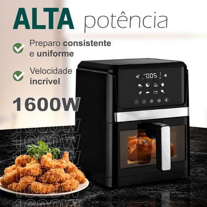Imagem de Fritadeira Elétrica Air Fryer Digital Touch 8 Litros 110V/220V 1600W Com Sensor de Abertura Linha Premium