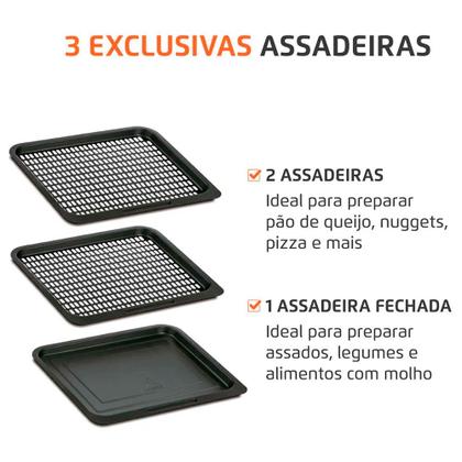 Imagem de Fritadeira Elétrica Air Fryer Forno Oven 12L Mondial Preto/Inox AFON-12L-BI 2000W