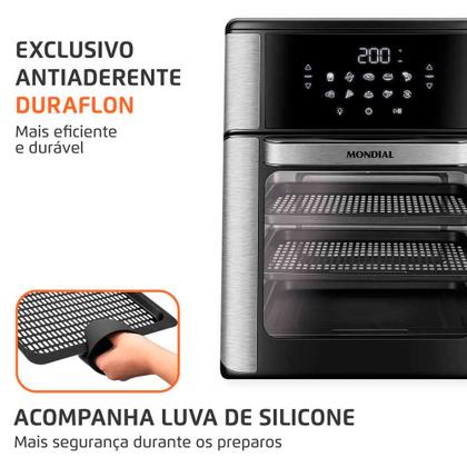 Imagem de Fritadeira Elétrica Air Fryer Forno Oven 12L Mondial Preto/Inox AFON-12L-BI 2000W