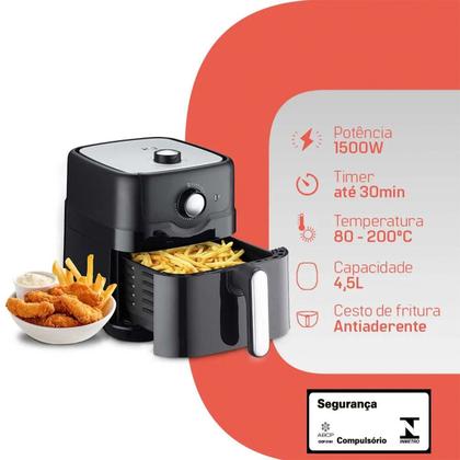 Imagem de Fritadeira Elétrica Air Fryer HQ 4,5L, 1500 W, Controle de Temperatura  220V