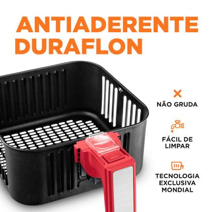 Imagem de Fritadeira Elétrica Air Fryer Mondial Grand Family Inox AFN-50-RI 5L Vermelha - 220V