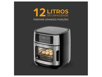 Imagem de Fritadeira Elétrica Air Fryer Oven Black INOX WAP WAOD2 12 Litros 4 em 1 Porta com Abertura Lateral e Removível 1800W