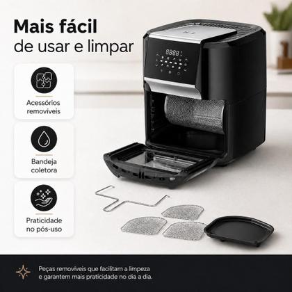 Imagem de Fritadeira Elétrica Air Fryer Oven HQ 12 Litros 1700W Preto RA 015 - 220V