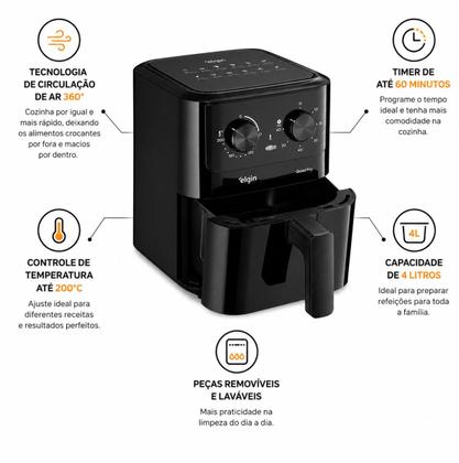 Imagem de Fritadeira Elétrica Air Fryer Quad Fry 4,2L 1400W 110V Elgin