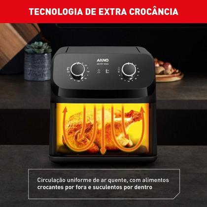 Imagem de Fritadeira Eletrica Arno 7,5L Air Fryer Mega AFM7 Preta 127V