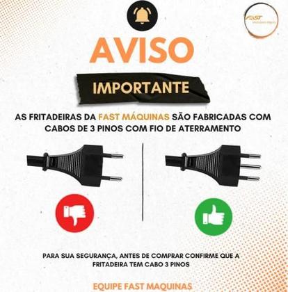 Imagem de Fritadeira Elétrica Com Tampa FES03 1 Cuba 3L 220v Linha profissional Fast Máquina