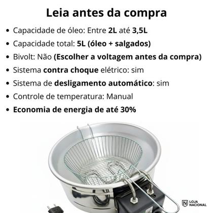 Imagem de Fritadeira Elétrica Industrial Tacho 5 L 220v Loja Nacional