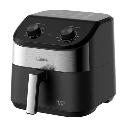 Imagem de Fritadeira Elétrica Midea 5,5 Litros Widemax Preta e Inox 220V