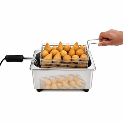 Fritadeira eletrica retangular inox salgados 1 litro - 110v - Fryer ...