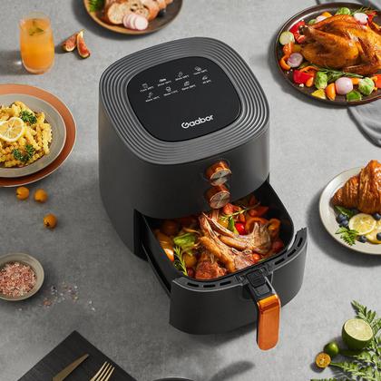 Imagem de Fritadeira Elétrica Sem Óleo 6L Gaabor Air Fryer Jumbo 1500W Antiaderente Grafite Fosco Tamanho Família