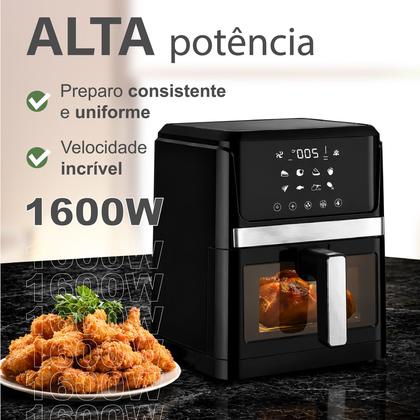 Imagem de Fritadeira Elétrica Sem Óleo 8L Air Fryer Digital Touch 127V/220V 1600W Com Sensor De Abertura Top