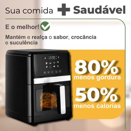 Imagem de Fritadeira Elétrica Sem Óleo 8L Air Fryer Digital Touch 127V/220V 1600W Com Sensor De Abertura Top