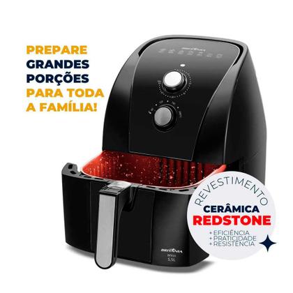 Imagem de Fritadeira Elétrica Sem Óleo Air Fryer Britânia 5.5L 1500W BFR50 Redstone com Inox