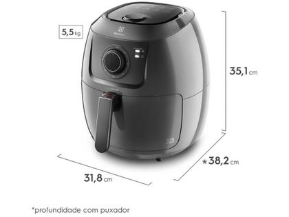 Fritadeira Elétrica sem Óleo/Air Fryer Electrolux - Family Efficient EAF50 Grafite 5L com Timer Imagem de Fritadeira Elétrica sem Óleo/Air Fryer Electrolux - Family Efficient EAF50 Grafite 5L com Timer