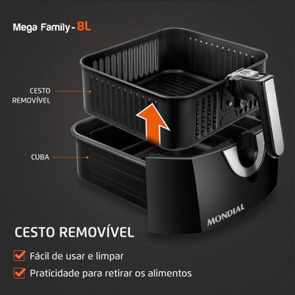 Imagem de Fritadeira Elétrica sem Óleo/Air Fryer Mondial AFN-80-BI 8L