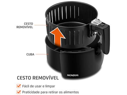 Imagem de Fritadeira Elétrica sem Óleo/Air Fryer Mondial Pratic AF-35-BF Preta 3,5L com Timer