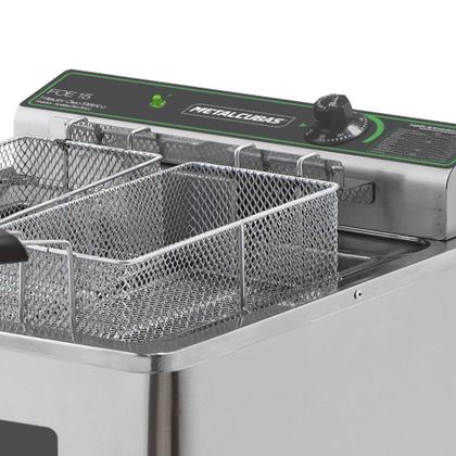 Imagem de Fritadeira elétrica zona fria com pedestal metalcubas 15 litros foe15p 5000w 220v