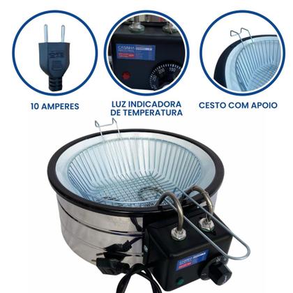 Imagem de Fritadeira Industrial Elétrica Tacho Esmaltado Profissional 3,5L - Residencial