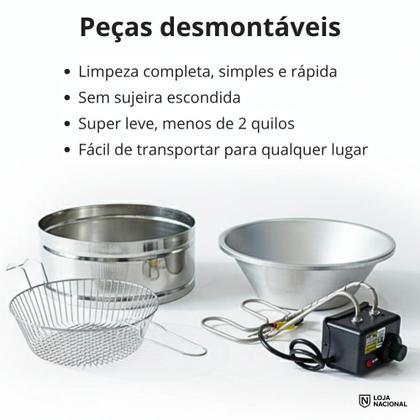 Imagem de Fritadeira Industrial Elétrica Tacho Profissional 5L Óleo Residencial 220v Loja Nacional