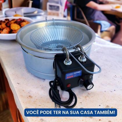 Imagem de Fritadeira Industrial Elétrica Tacho Profissional 5L Óleo Residencial - Casinha Industrial