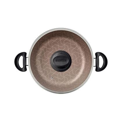 Imagem de Fritadeira Multiuso Paris Antiaderente Starflon Max Vermelho Com Tampa De Vidro 24 Cm 2,8