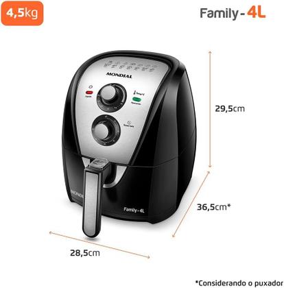 Imagem de Fritadeira Sem Óleo Air Fryer 4L Mondial AFN40TBI 220V Preto
