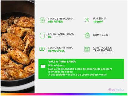 Imagem de Fritadeira Sem Óleo Air Fryer 8 Litros AFN-80-RI Mondial