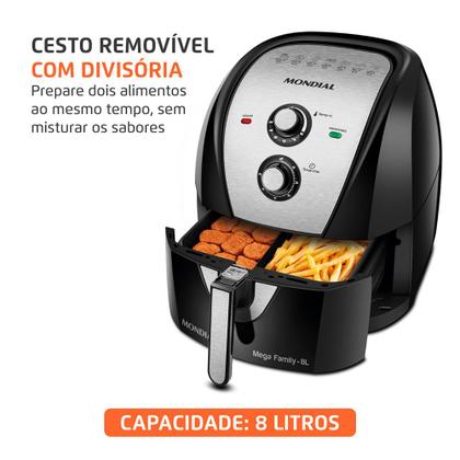 Imagem de Fritadeira Sem Óleo Air Fryer 8L Mondial Preto/Inox 1900W - AFD-80-BI
