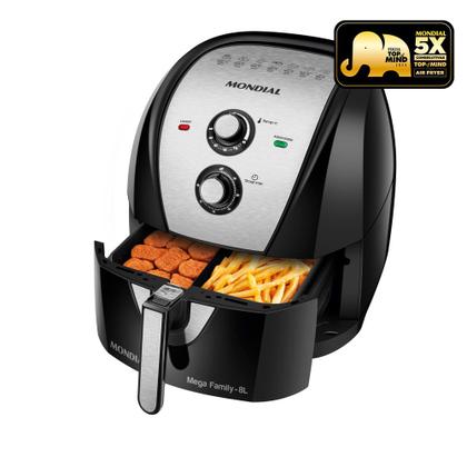 Imagem de Fritadeira Sem Óleo Air Fryer 8L Mondial Preto/Inox 1900W - AFD-80-BI