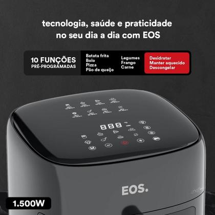 Imagem de Fritadeira Sem Óleo Air Fryer EOS Chef Gourmet 6.2 Litros Compacta Digital Preto EAF60P 110V