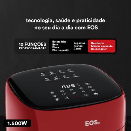 Imagem de Fritadeira Sem Óleo Air Fryer EOS Chef Gourmet 6.2 Litros Compacta Digital Vermelho EAF60V 220V