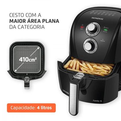 Imagem de Fritadeira Sem Óleo Air Fryer Mondial 4 Litros 1500w Preto 127V