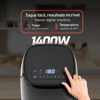 Imagem de Fritadeira Sem óleo Airfryer HQ Digital Preto 4,8L 110V