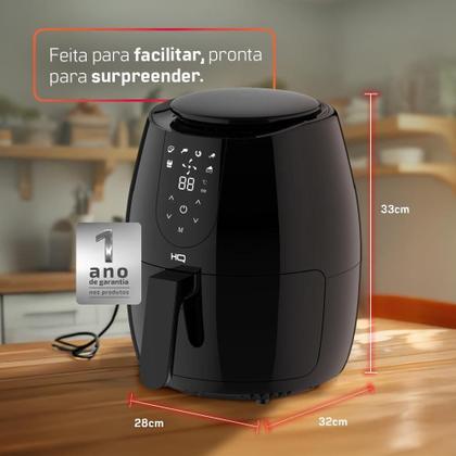 Imagem de Fritadeira Sem óleo Airfryer HQ Digital Preto 5L HQ-AF5LDP2 220V