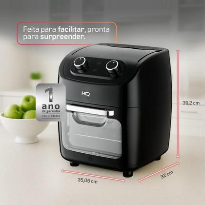 Imagem de Fritadeira Sem Óleo AirFryer Oven HQ 12 litros 3 em 1 Mecânica Com visor Preta HQ-AFO12LMVG