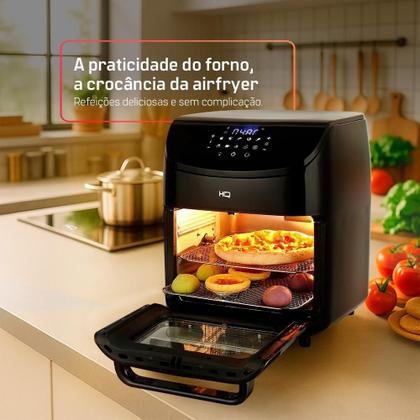 Imagem de Fritadeira Sem Óleo Airfryer Oven HQ 5 Em 1 12 Litros Digital Com Visor Preta HQ-AFO12LDVG 220V