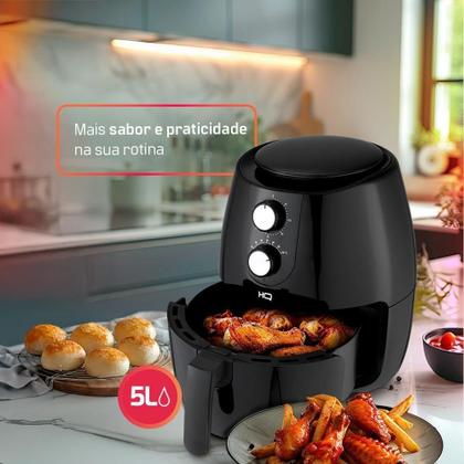 Imagem de Fritadeira Sem óleo HQ Airfryer 5L Preto HQ-AF5LMP 110V