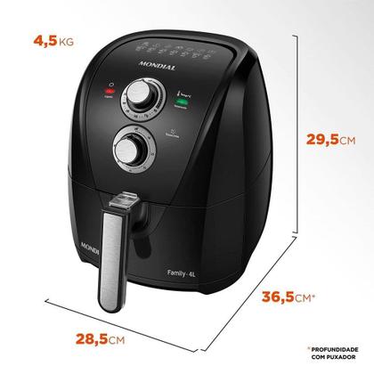 Imagem de Fritadeira sem Óleo Mondial Air Fryer AFN-40-BFS 4 Litros Preto/Prata