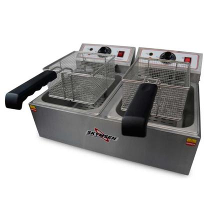 Imagem de Fritador Elétrico 2 Cubas de 5 Litros Inox FED-20-N 220V - Skymsen