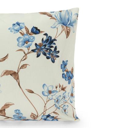 Imagem de Fronha 180 Fios 70cm x 50cm com Aba Estampada Algodão Avulsa Floral Jornal Geométrica