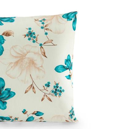 Imagem de Fronha 180 Fios 70cm x 50cm com Aba Estampada Algodão Avulsa Floral Jornal Geométrica