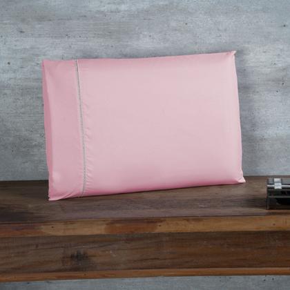Imagem de Fronha 400 Fios (1 Un) Ponto Palito Cama Box Tecido Acetinado 70cm x 50cm