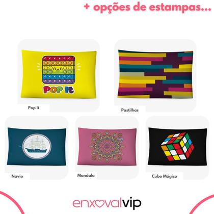 Imagem de Fronha Avulsa Para Travesseiro Estampada 70cm x 50cm Decorativa Digital com Zíper Cama Capa