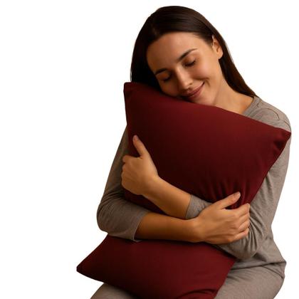 Imagem de Fronha Capa de Travesseiro Protetora Kit 2 unidades Com Zíper 100 Algodão Malha Importada