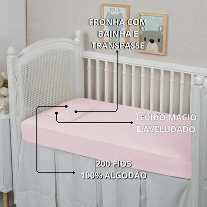 Imagem de Fronha de Bebê Avulso 01 Peça Percal 100% Algodão 200 Fios Macio