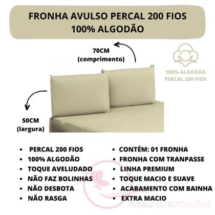 Imagem de Fronha de Travesseiro Avulso Percal 200 Fios 100% Algodão com Bainha 01 Peça Muito Macio e Lindo