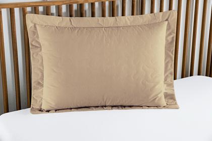 Imagem de Fronha matelada avulsa com Abas e zíper Algodão Cáqui